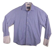 Robert Graham Men s Shirt Large Long Sleeve French Cuff Button Front Striped