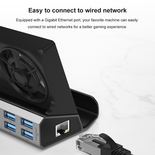 Dock Stand Gigabit Ethernet 1000Mbps RJ45 USB Hub HDMI-Compatible for Steam Deck - Zdjęcie 11 z 21
