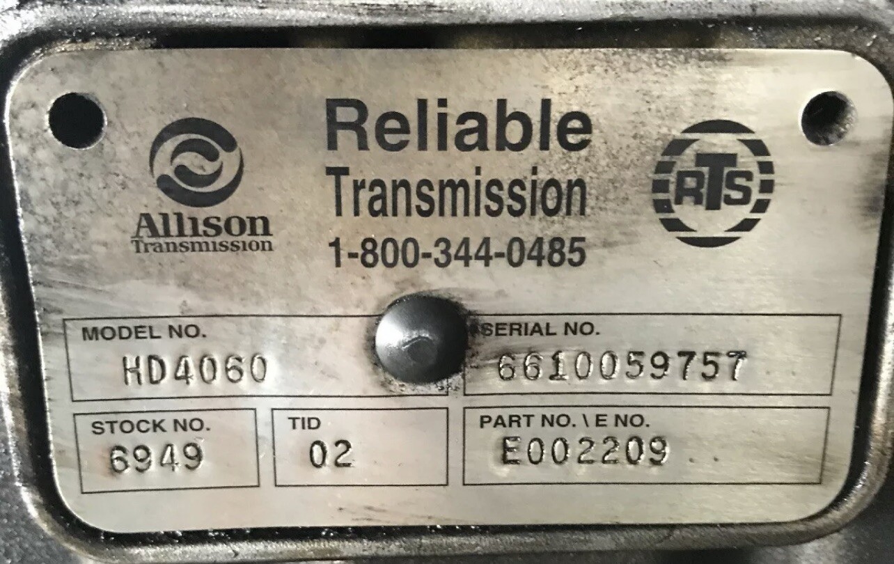 Allison Transmission HD4060 Automatic Reliable Transmission E1 Fire