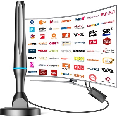 Starke DVB-T2 Antenne fürs Wohnzimmer - 120 km Reichweite, 4K und HDTV Empfang!