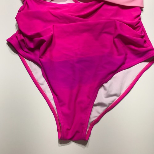 Unbranded One Piece Swimsuit Womens Size 20W Plus Pink Cut Out Ruched Bottom - Picture 4 of 10