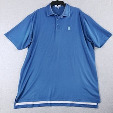 Peter Millar Polo Shirt Men's Size XL Blue Short Sleeve Polyester Polo