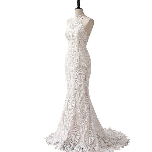 bebe lace halter dress New bebe black beige tie lace halter open back sexy club top dress L large  8 10