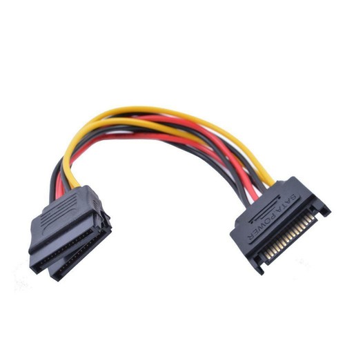 SATA Power 15pin Y-Splitter Kabeladapter Stecker auf Buchse 6T8T H6N4 D8T5 D5H8 - Bild 9 von 11