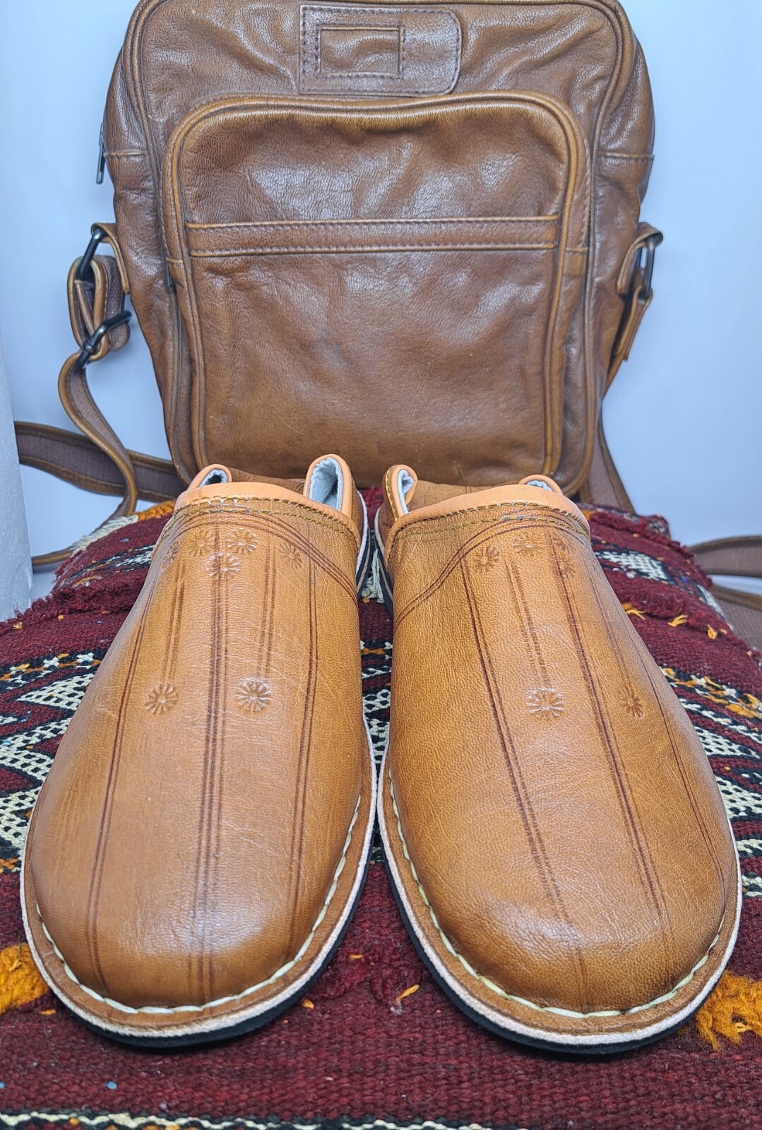 PANTOFOLA D’ORO Pantofole Babouches Tradizionali Marocchine Uomo Fatte a Mano Pelle Oro Originali