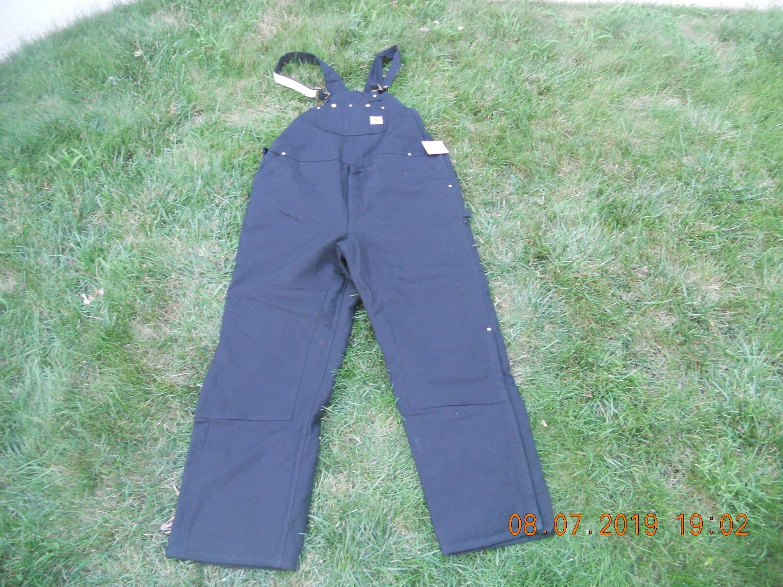 Nwt Carhartt Insulated Duck Bib Overalls Quilt Lined Zip to Thigh 50x34 R41-Blk