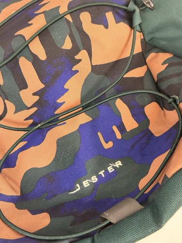 The North Face Jester Backpack Green Camo Hiking Camping Travel College School - Picture 12 of 14