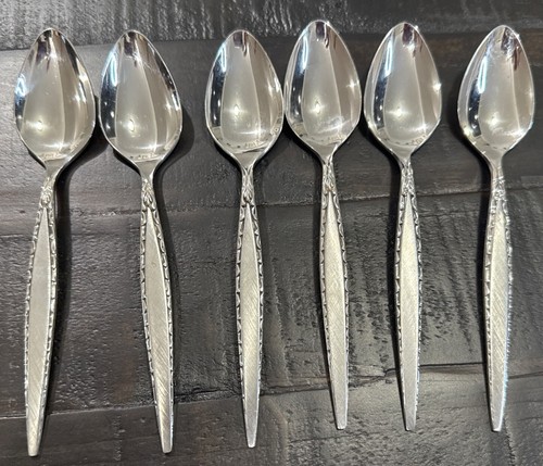 6 Oneida Community VENETIA Teaspoons Stainless Steel Burnished & Glossy Flatware - 第 1/3 張圖片