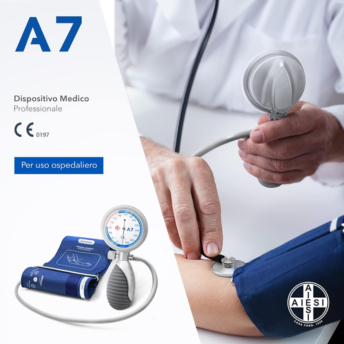 ® Sfigmomanometro Manuale Professionale Aneroide Modello Palmare per Adulti ANER - Foto 6 di 12