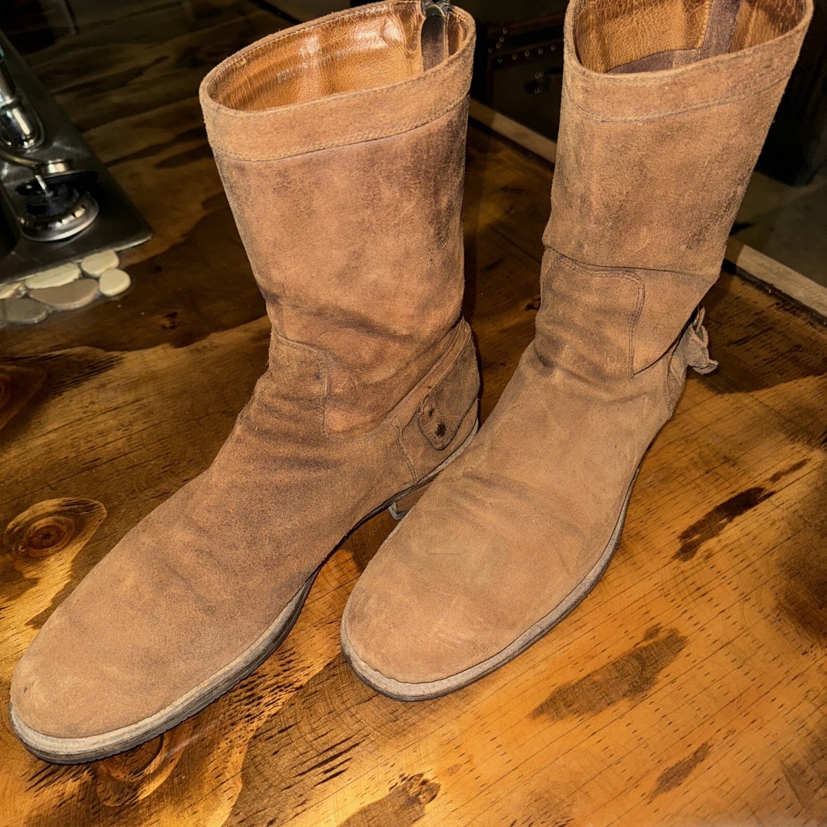 Rare John Varvatos Zip Brown Suede Boots $998. Size 11.5 | eBay display picture 2