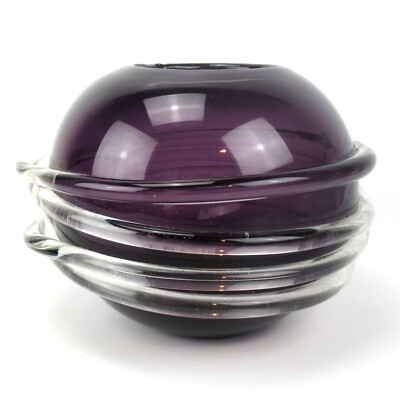 Tschechische Design Glas Vase Lila Amethyst Handarbeit Czech Art Glass Svoboda?