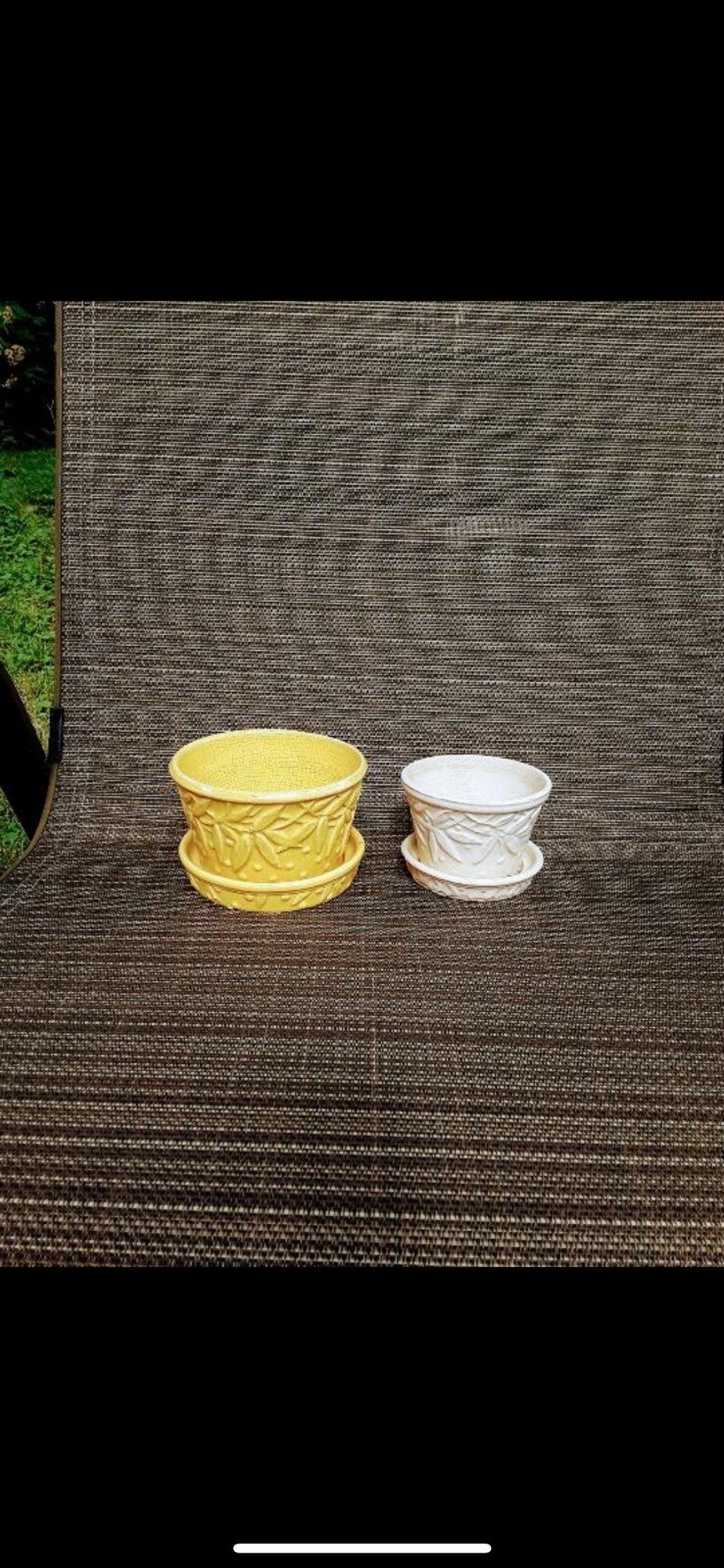 McCoy Pottery Lot of 2 Yellow And White