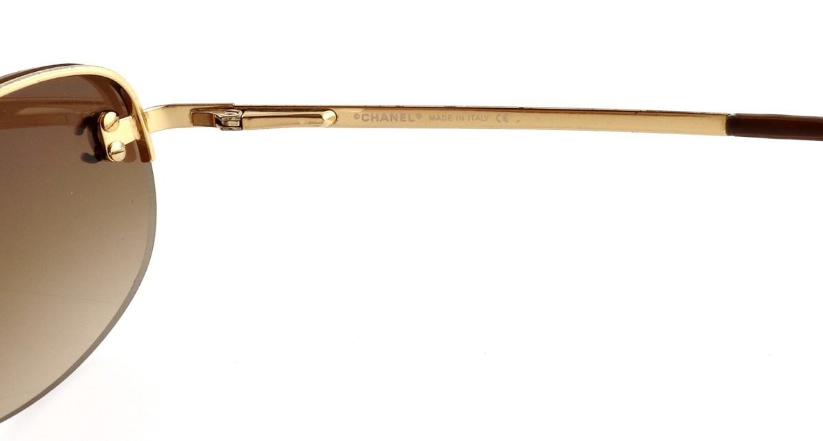 小物 CHANEL half rim sunglasses Dia brown y2k CHANEL Y2K CH 4099 125/13 55mm Gold Half-Rim Cocomark