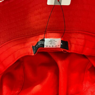 NEW ANTHROPOLOGIE RED BUCKET HAT BOW TIE COTTON TIES SUMMER  display picture 1
