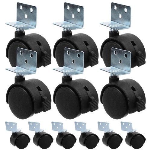 12 Pcs Einstellbar Möbelrollenständer Lenkrollen Mit Bremse Einkaufen Arbeit - Bild 7 von 12