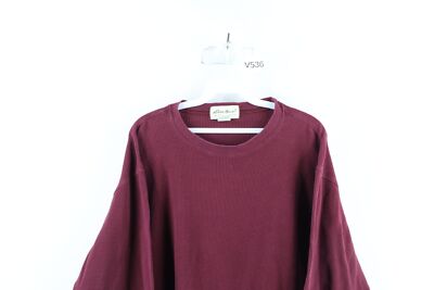 【90's 白タグ】Eddie Bauer thermal henry neck Vintage 90s Eddie Bauer Mens M Faded Thermal Waffle Knit Long