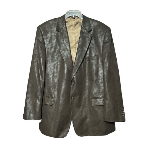 Chaqueta Emanuel Ungaro Hombres 48R Marrón Blazer Formal Imitación Gamuza Moderna 2 Botones