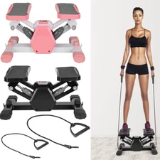 Mini Stepper for Exercise, Stair Steppers w/ Resistance Band, 330lbs Weight