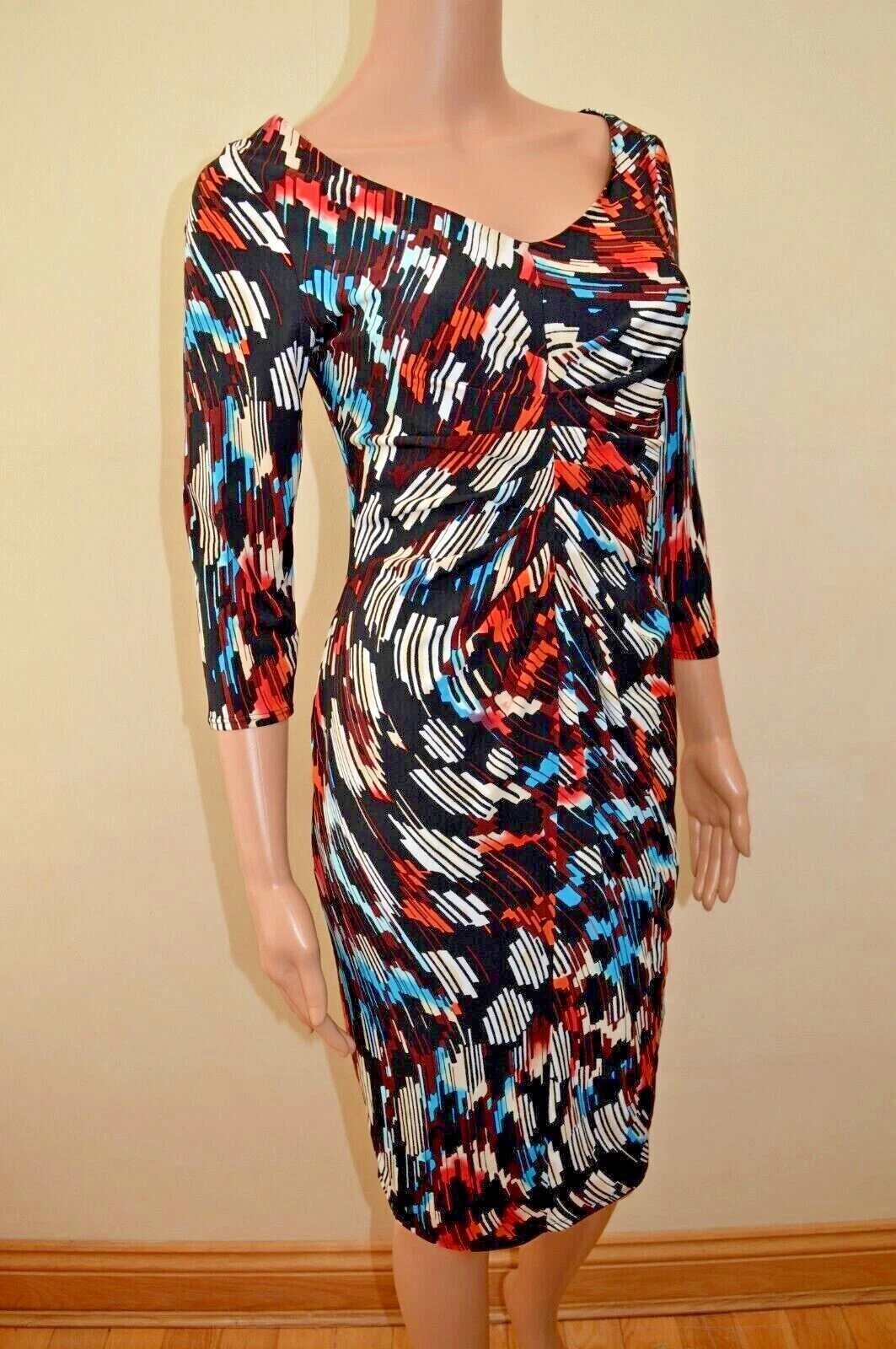 UNDERCOVER Abito Astratto Multicolore Dimagrante Segreto Nuova Collezione M&S Tg UK 10