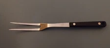Vintage Maid of Honor Meat Fork Stainless 11.75" Black Handle Sears Made in USA