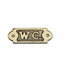 Brass W.C. Sign - Brass Restroom Sign-Brass Door Sign-REF24-1027
