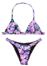 VICTORIA'S SECRET VS SHINE LARGE BIKINI TOP  BOTTOM SWIM SUIT SET STRAP NWT