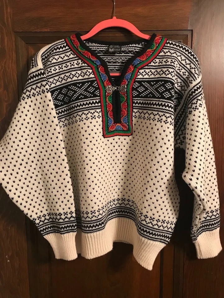 Suéter tejido grueso Dale of Norway, lana Fair Isle mediana