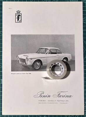 Very Rare Advertising 'Fiat 1500 Coupe' 2 Seater Pinin Flour 1959