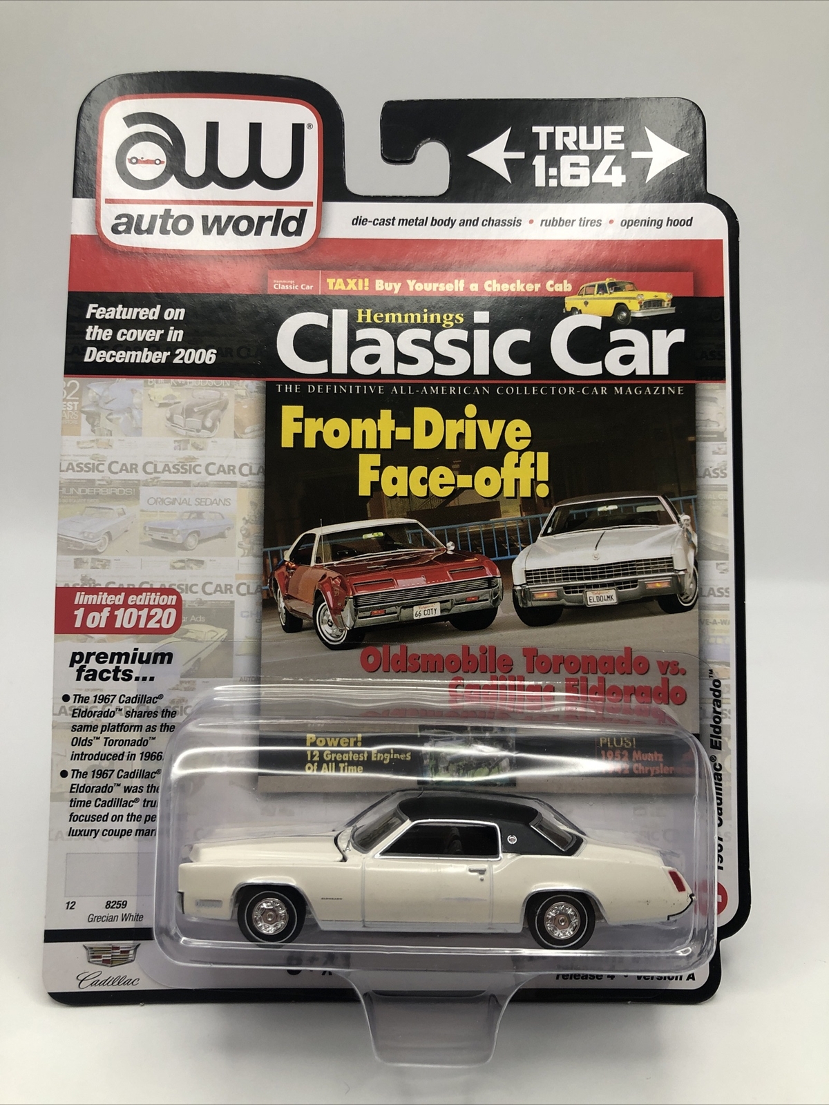 Auto World 1:64 Classic Car 1967 Cadillac Eldorado Series A White 10,120 PCs