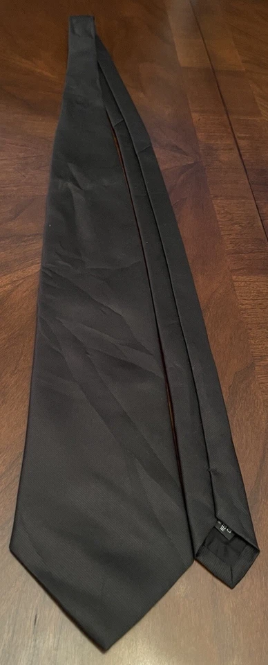 Corbata de cuello vintage Town Craft negra 100 % poliéster para hombre hecha en Corea Foto 3 de 4