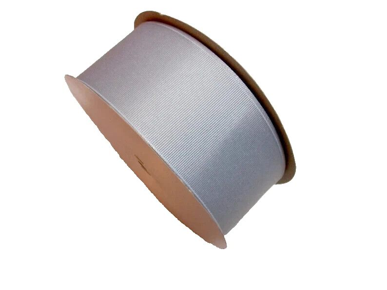 Wide Gray Grosgrain Ribbon 2 1/4" wide x 10 yards Schiff Millennium Silver B12 - Image 2 of 4
