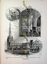 Bristol, 4 Scenes, Somerset, England, Book Illustration (Print), 1882