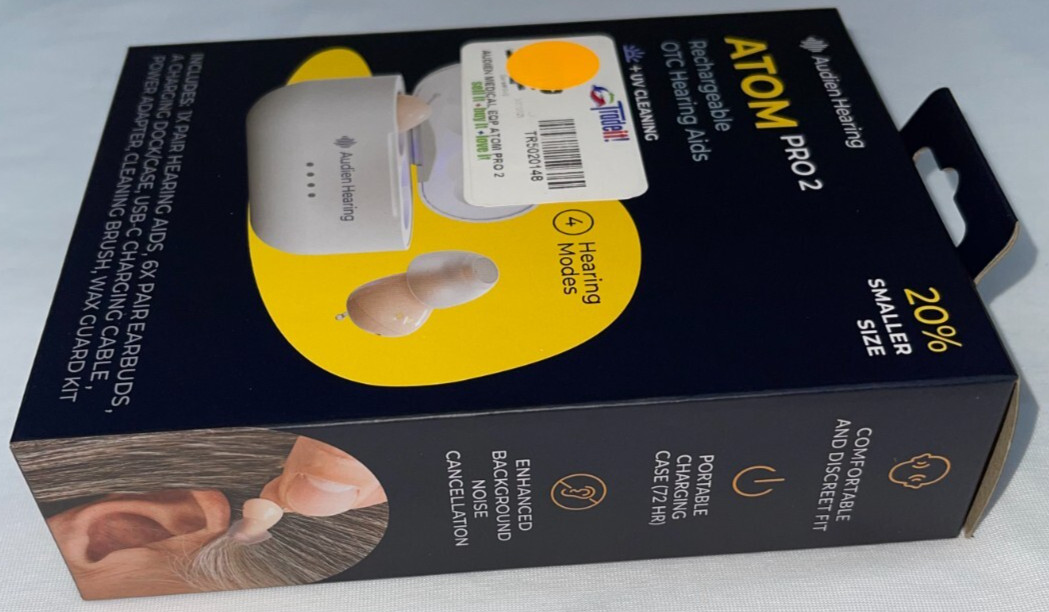 Audien Atom Pro 2 Wireless Rechargeable OTC Hearing Aid