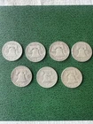 Franklin Half Dollar Lot of 7 90% silver coins 1952 54 58 59 61 62 63