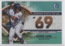 2023 Bowman Scouts Top 100 Aqua Refractor 112/125 Pedro Leon #BTP-69 11pj