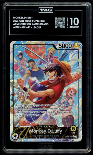 Monkey.D.Luffy (Alternate Art) graded TAG 10 for sale on eBay