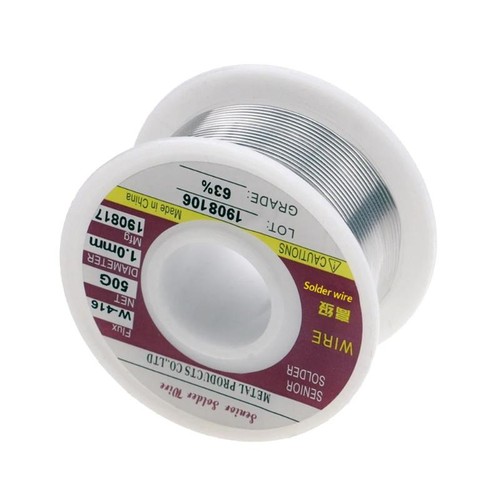 50/100g Zinnlot-Lötdraht mit Flussmittel, Kolophoniumkern, Lötwickel, no-clean - Afbeelding 2 van 15
