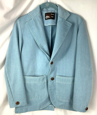 Retro 1980s Sears Denim Blazer Boys 14 Husky Blue 2-Button 2-Pocket Unlined