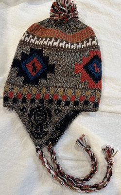 Chullo Hat   Wool Earflap Beanie   Handmade Style Winter