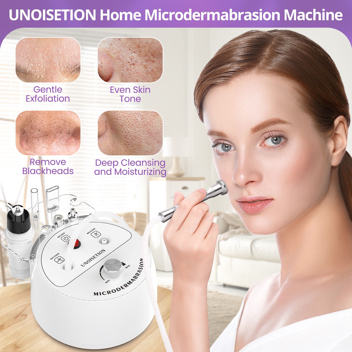 3 in1 Diamond Microdermabrasion Dermabrasion Facial Peel Vacuum Spray Machine
