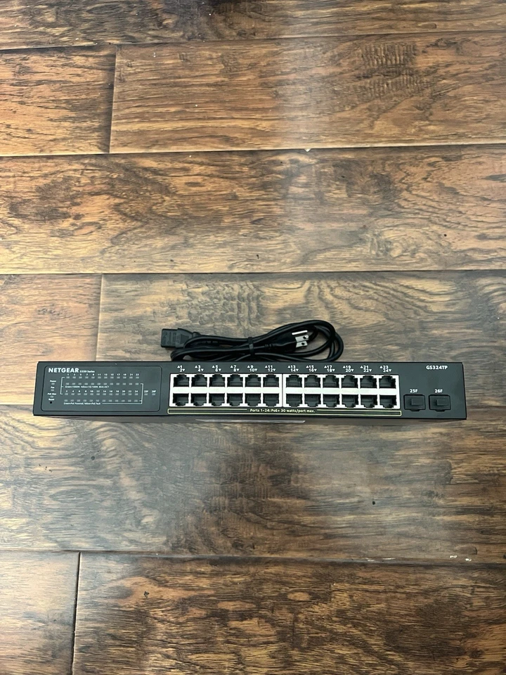Netgear 24 Port GS324TP POE+ switch w/ 2 SFP & 8 port POE switch (2 switch lot). - Image 3 of 4