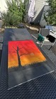 tableau peinture acrylique sur toile (soleil couchant)