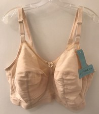 Goddess Floral Bra Size 46 FF Wireless 27-2028-2 Fawn Full Cup No Padding NEW