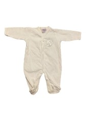 Vintage White Footed Pajamas One Piece Baby Outfit Small Steps Unisex 6-9 Month