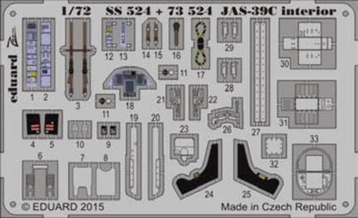 Eduard 73524 1:72 Saab JAS-39C Gripen (selbstklebend)