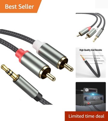 Cable - 3.3FT 2 in 1 Aux Audio Adapter with Nylon Braided Y Splitter - Compat...