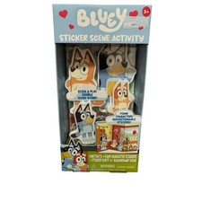 Bluey Sticker Scene Activity, 4 Foam Characters w/ Sticker Sheet Background