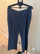 Nine West Women's Navy Solid Pattern Regular Fit Dress Pants Straight Leg