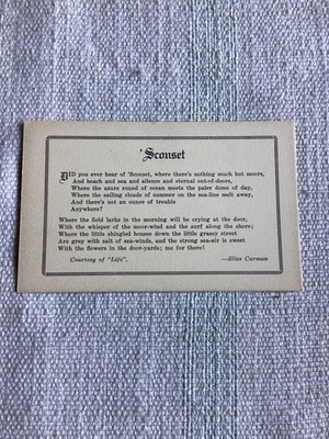 Nantucket  Sconset  Poem Poetry Bliss Carman Siasconset Gift Shop Postcard PC