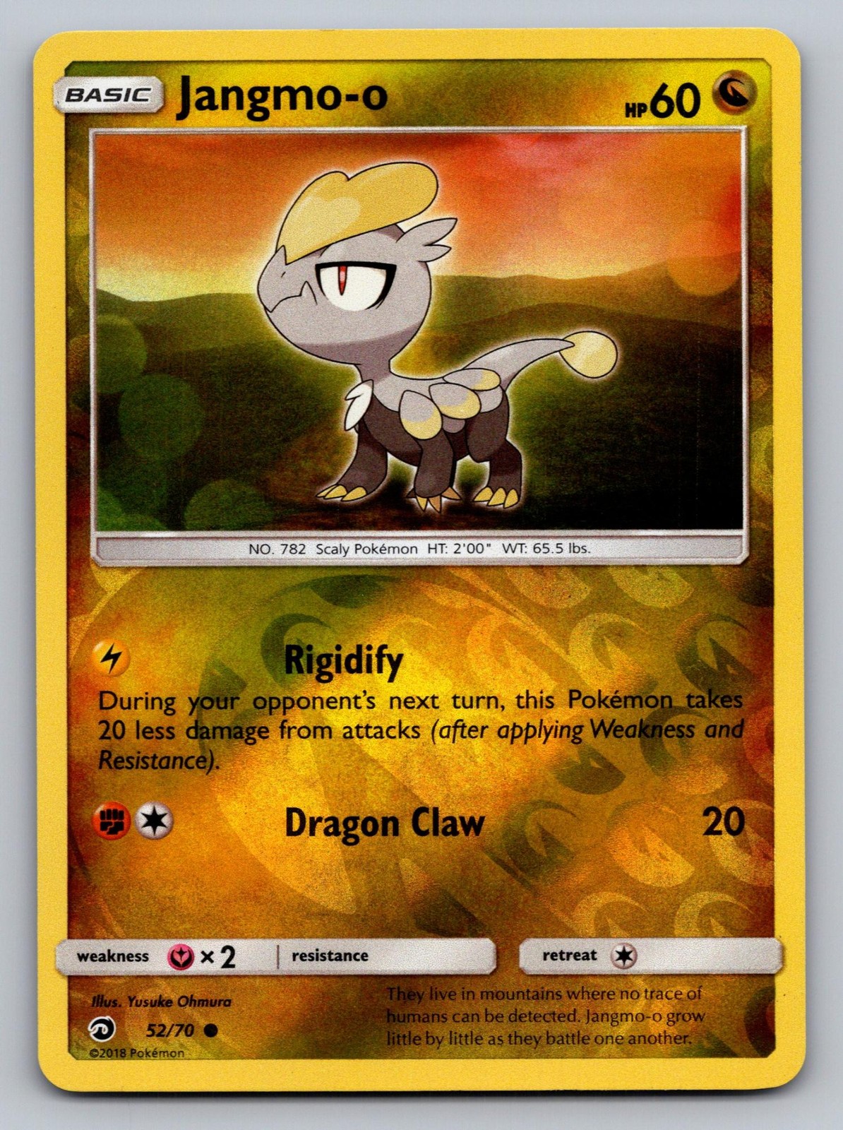 Jangmo-o 52/70 Common Dragon Majesty Pokemon Reverse Holo Lightly Played